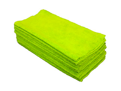 E.J. Wheaton Co. Microfiber Towels, Pack of 12, Edgeless, 400 GSM, Dual-Pile, Extra Soft, 16 in. x 16 in.