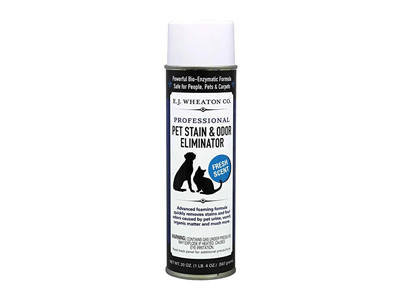 E.J. Wheaton Co. Pet Stain & Odor Eliminator, Professional Strength Enzyme Cleaner for Dog and Cat Urine and More, Large Aerosol Spray, 20 Oz. Can (12 pack)