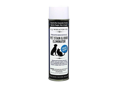 E.J. Wheaton Co. Pet Stain & Odor Eliminator, Professional Strength Enzyme Cleaner for Dog and Cat Urine and More, Large Aerosol Spray, 20 Oz. Can