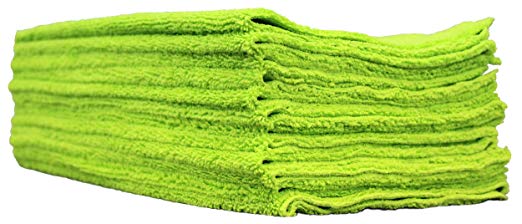 E.J. Wheaton Co. Microfiber Towels, Pack of 12, Edgeless, 400 GSM, Dual-Pile, Extra Soft, 16 in. x 16 in.